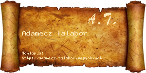Adamecz Talabor névjegykártya